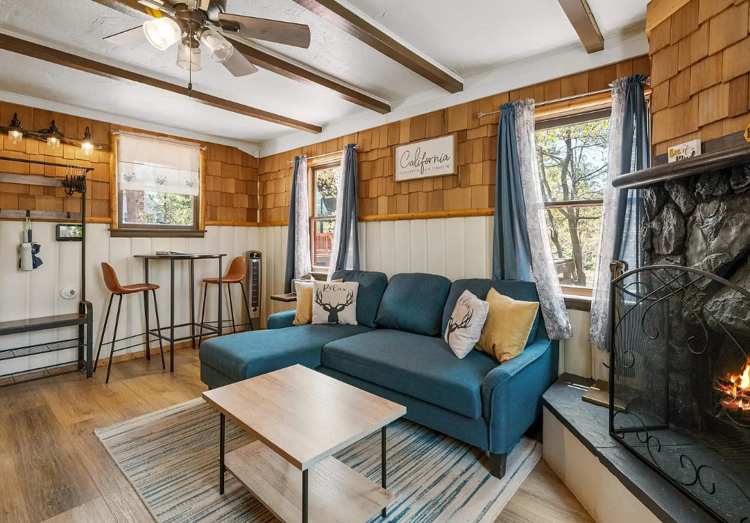 Furnished Big Bear Lake Cabin. Circa 1946 in California. $299,000