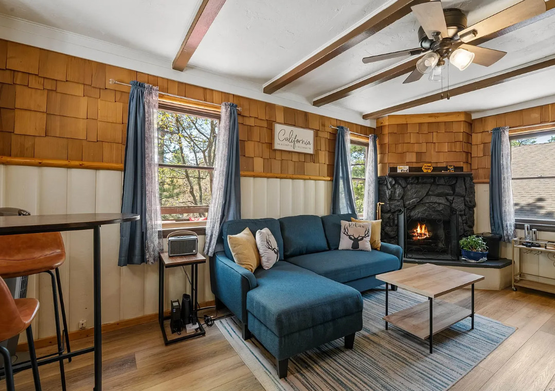 Furnished Big Bear Lake Cabin. Circa 1946 in California. $299,000