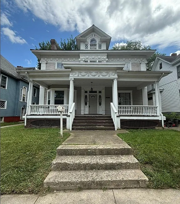 Oh my goodness! Look at all of the decorative detailing! C. 1910 in Illinois. $60,000!