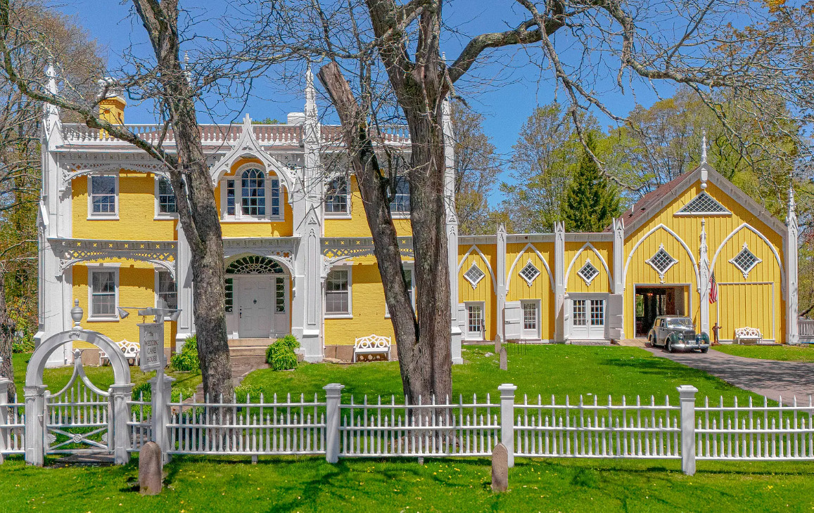 Stunning! I want the house and the car! The Wedding Cake House, C. 1825 in Maine. $2,495,000