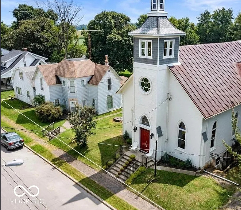 Pretty steeple and stained glass! Circa 1880 in Indiana. $297,670