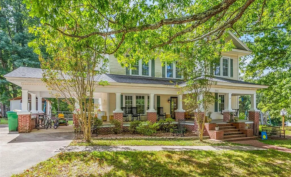 Nice porch! Pretty interior! Over two acres in North Carolina. $399,000