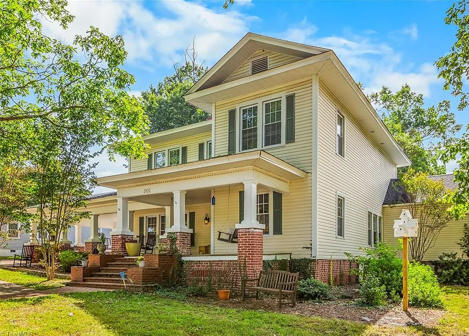 Nice porch! Pretty interior! Over two acres in North Carolina. $399,000