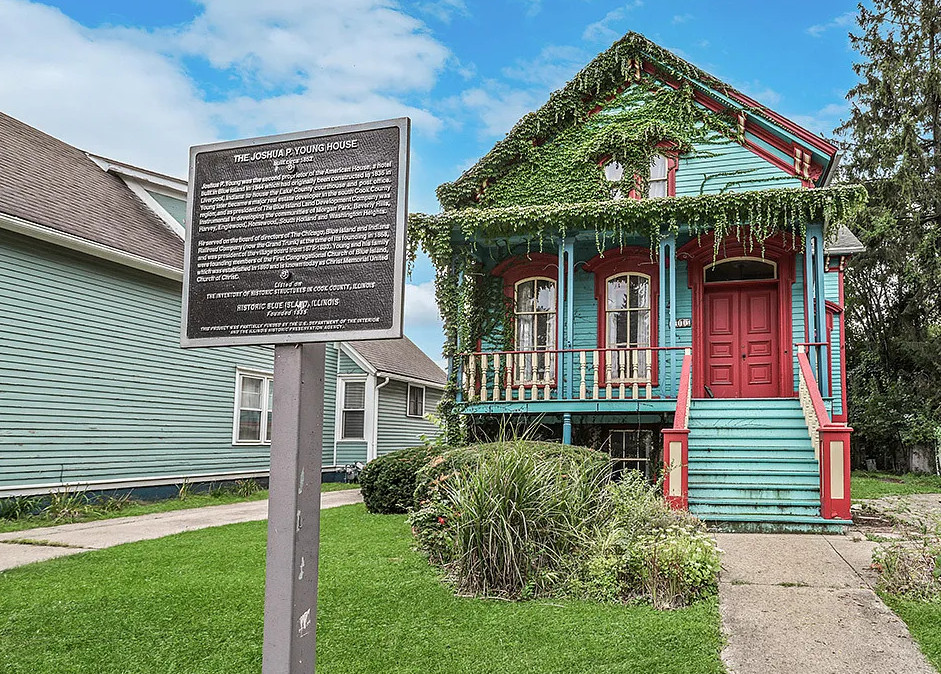 I want this! The Joshua P. Young House, C. 1852 in Illinois. $229,900