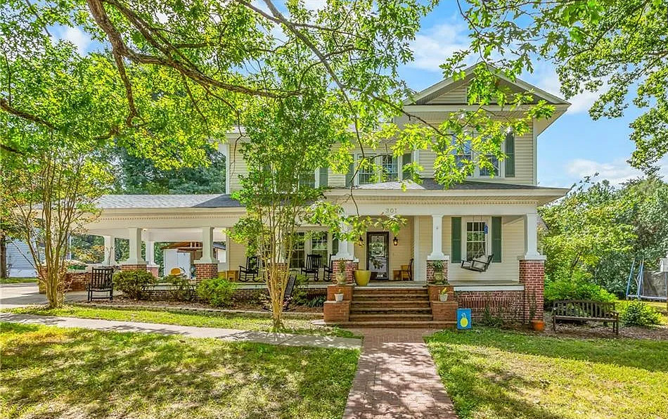 Nice porch! Pretty interior! Over two acres in North Carolina. $399,000