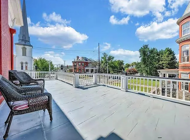 A block away from us in Danville, Va! Pool, movie theatre, hair salon and sauna. $769,000