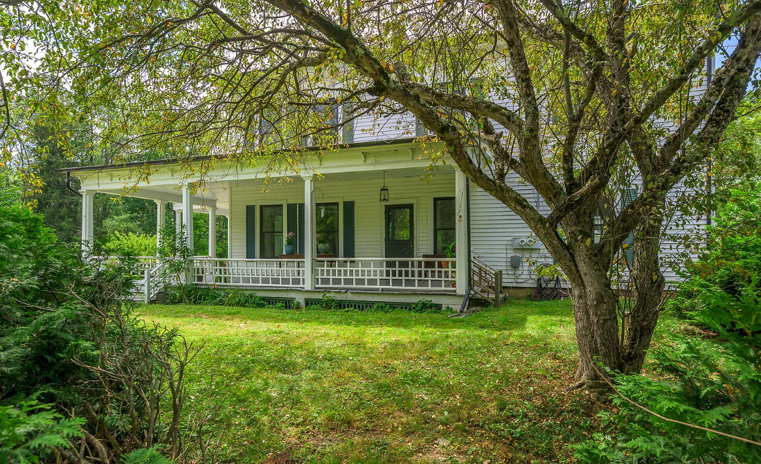 Love the vintage bathroom! Corkscrew Rail Trail is across the street. Over three acres in NY. $655,000