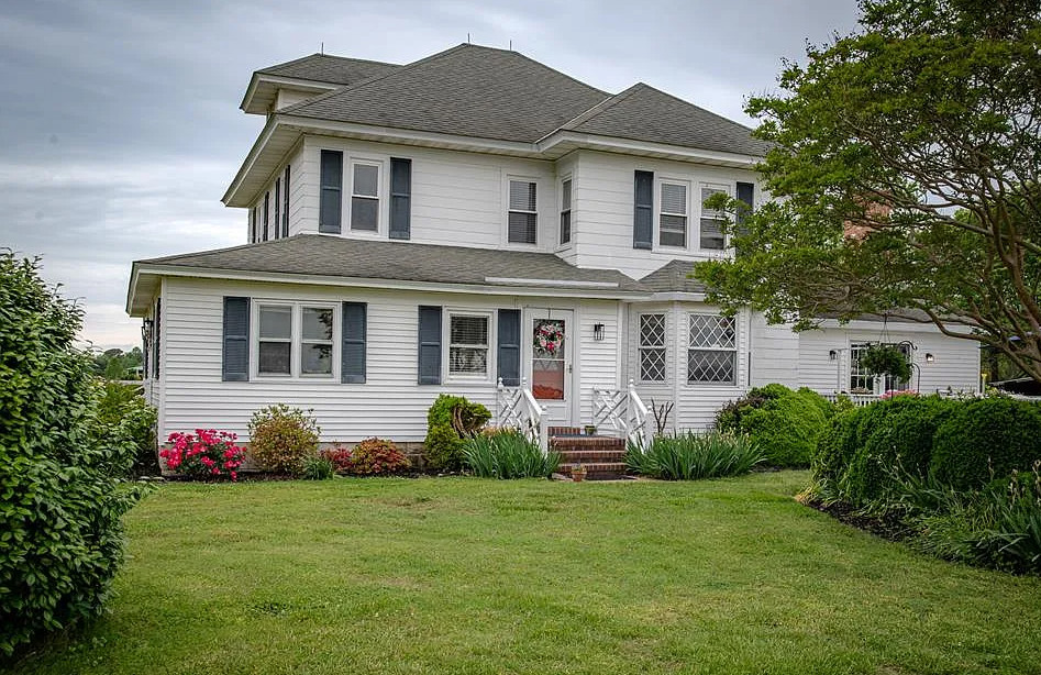 Love the blue bathroom! C. 1900. One acre in Virginia. $359,000