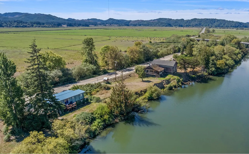 Rustic river cabin in Oregon. Circa 1915. Two acres. $250,000