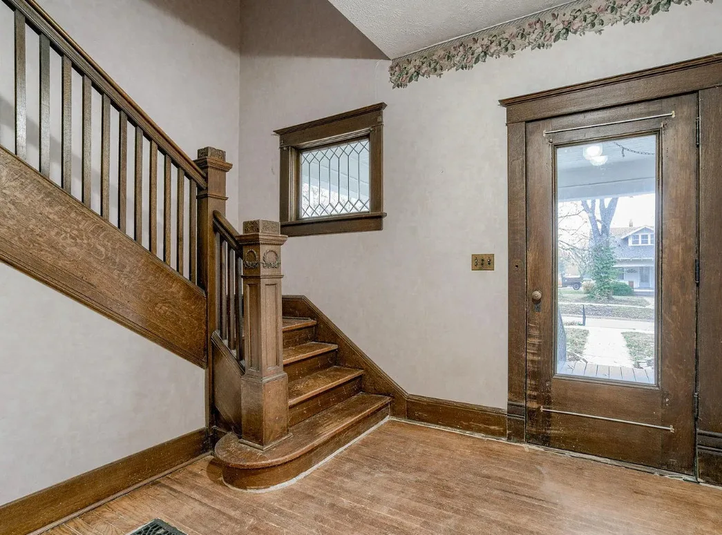 Love the pink tile bathroom! Circa 1908 in Nebraska