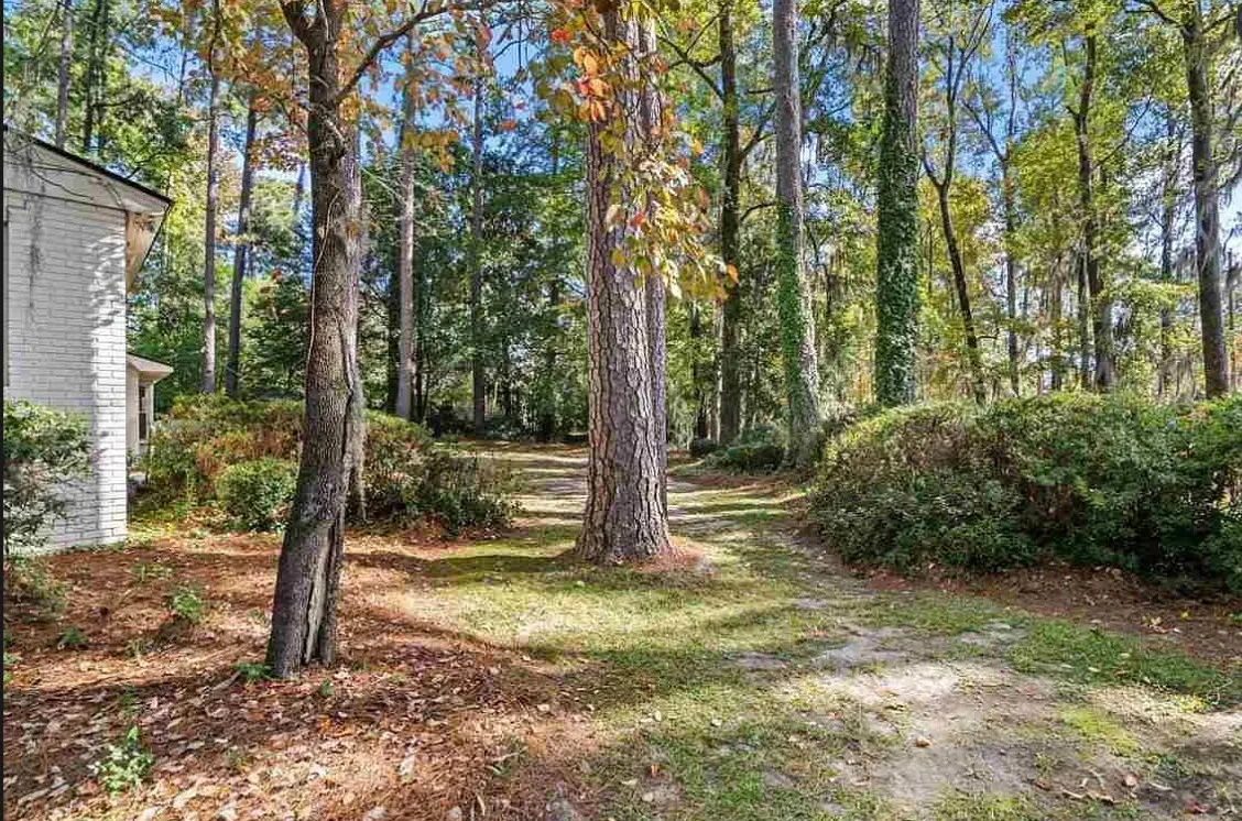 So many trees! Love that side patio. Circa 1951 in South Carolina