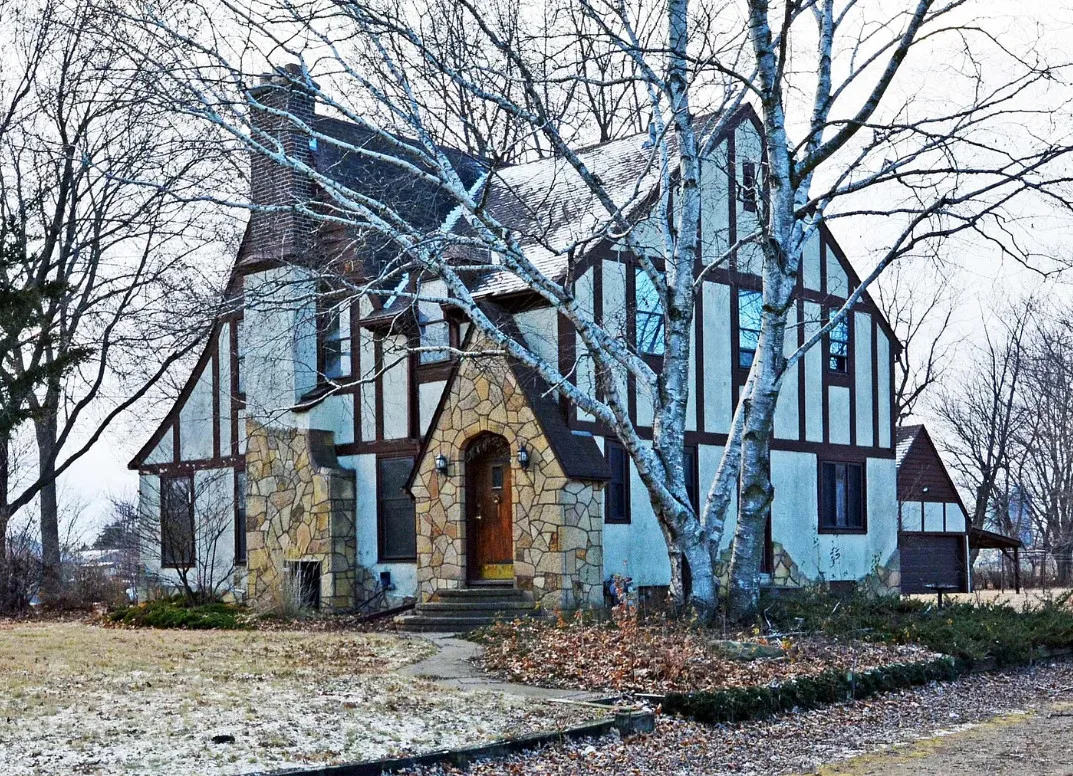 Tudor style home on one acre in Minnesota. C. 1936. $199,900